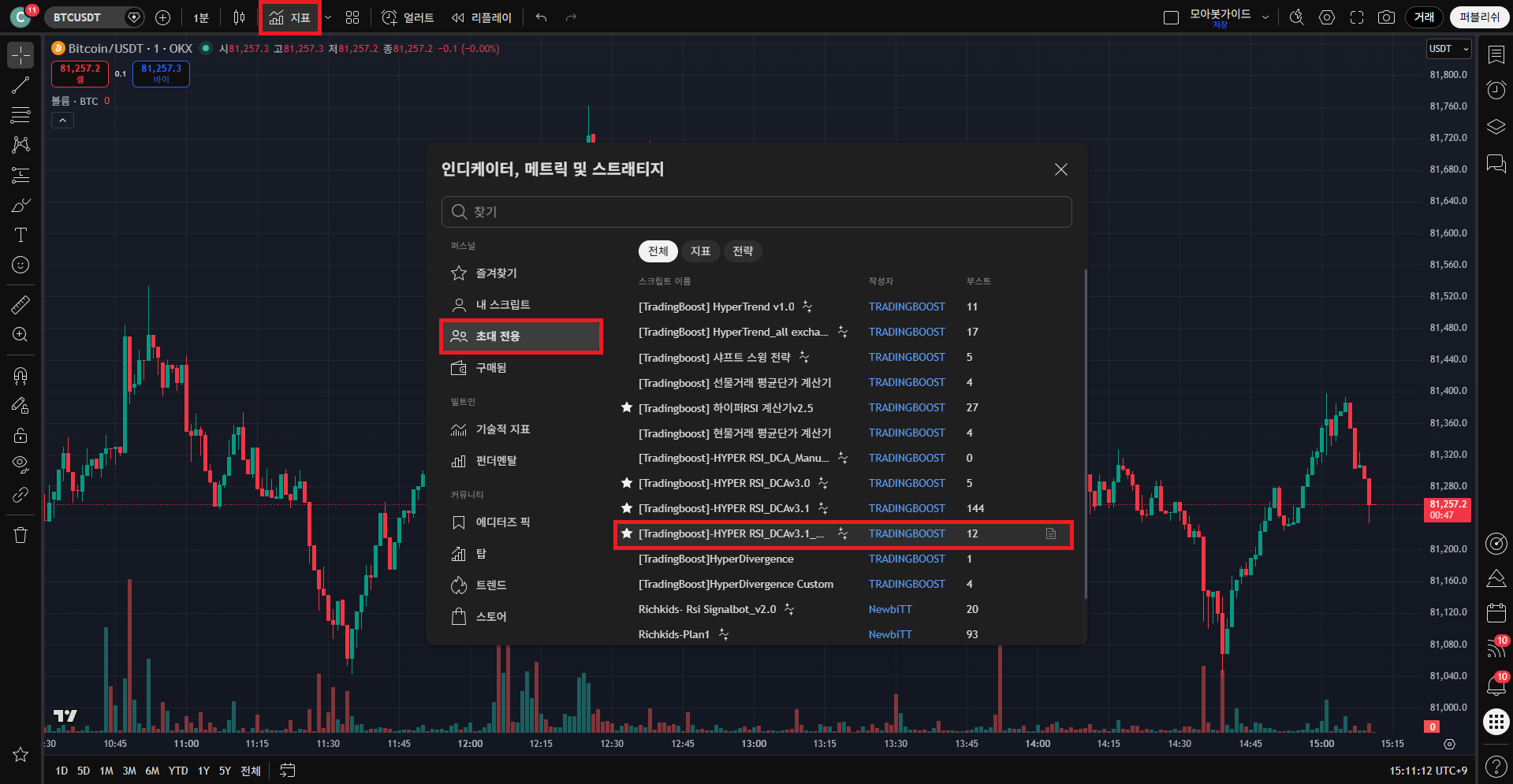 OKX Hyper RSI 07 Add the invite-only indicator