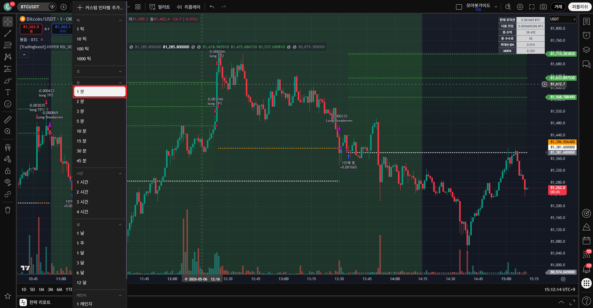 OKX Hyper RSI 08 Pick the timeframe