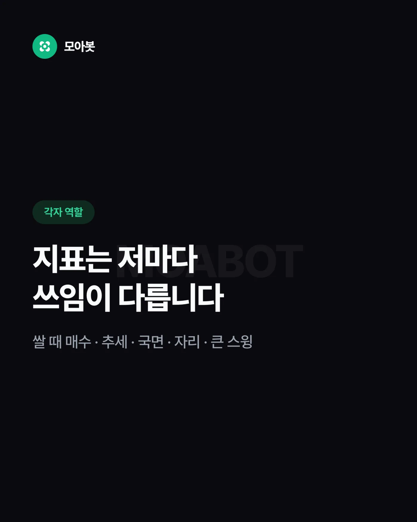 지표는 각자 역할이 있습니다 — 지표 하나만 쓰면 왜 물릴까, 지표 조합 프롤로그